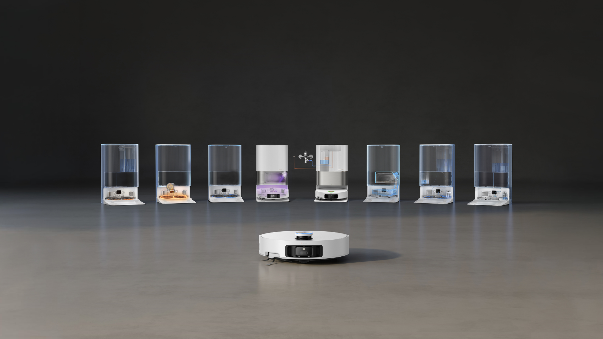 Robot aspirapolvere con moduli multifunzionali