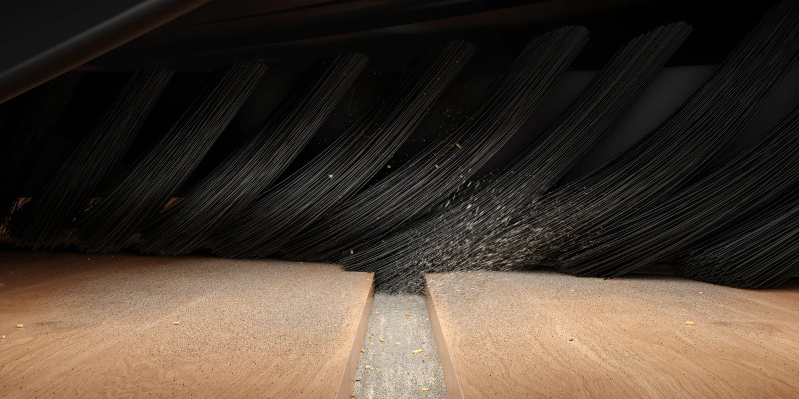 Design a doppia spazzola per pulizia di polvere e capelli