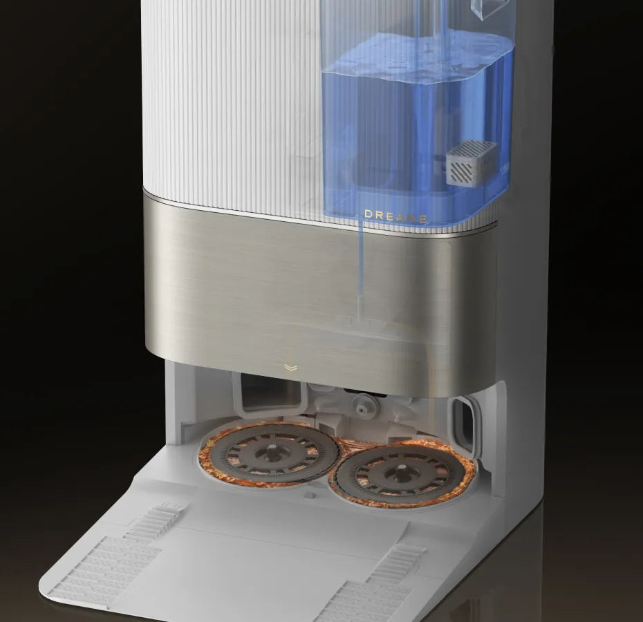 Robot aspirapolvere con stazione base tutto in uno