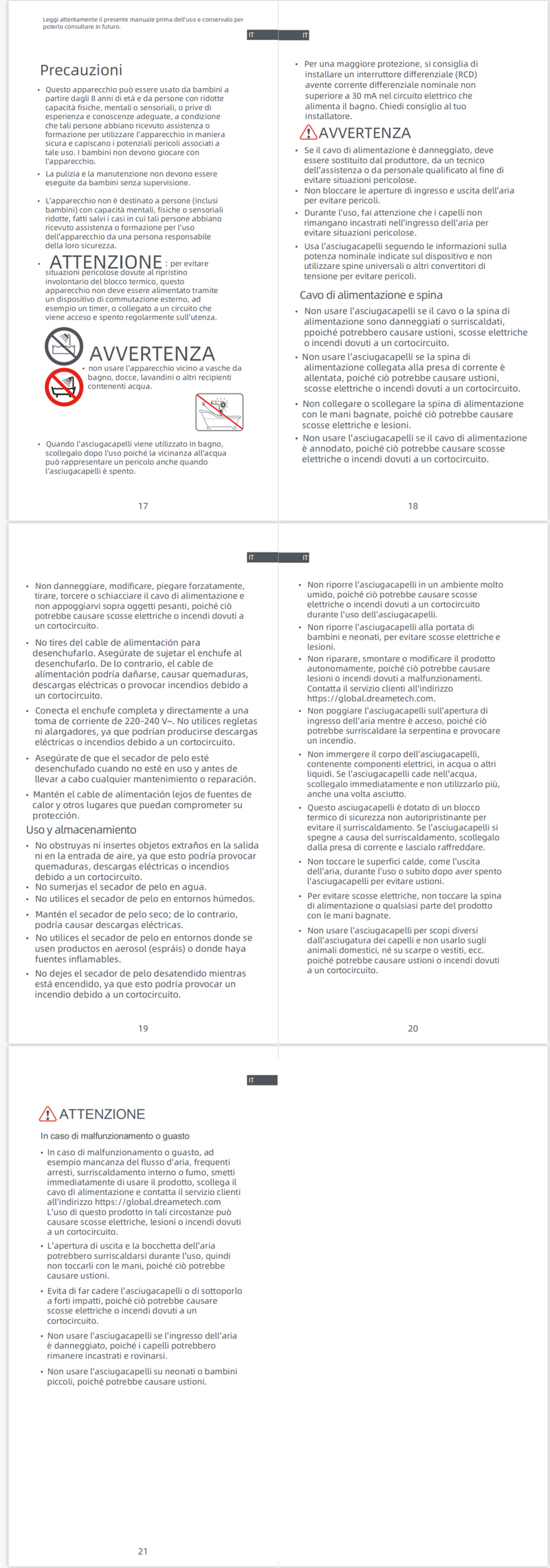 Avvertenze e informazioni sulla sicurezza