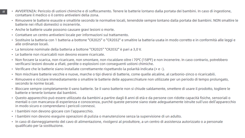 Avvertenze e informazioni sulla sicurezza