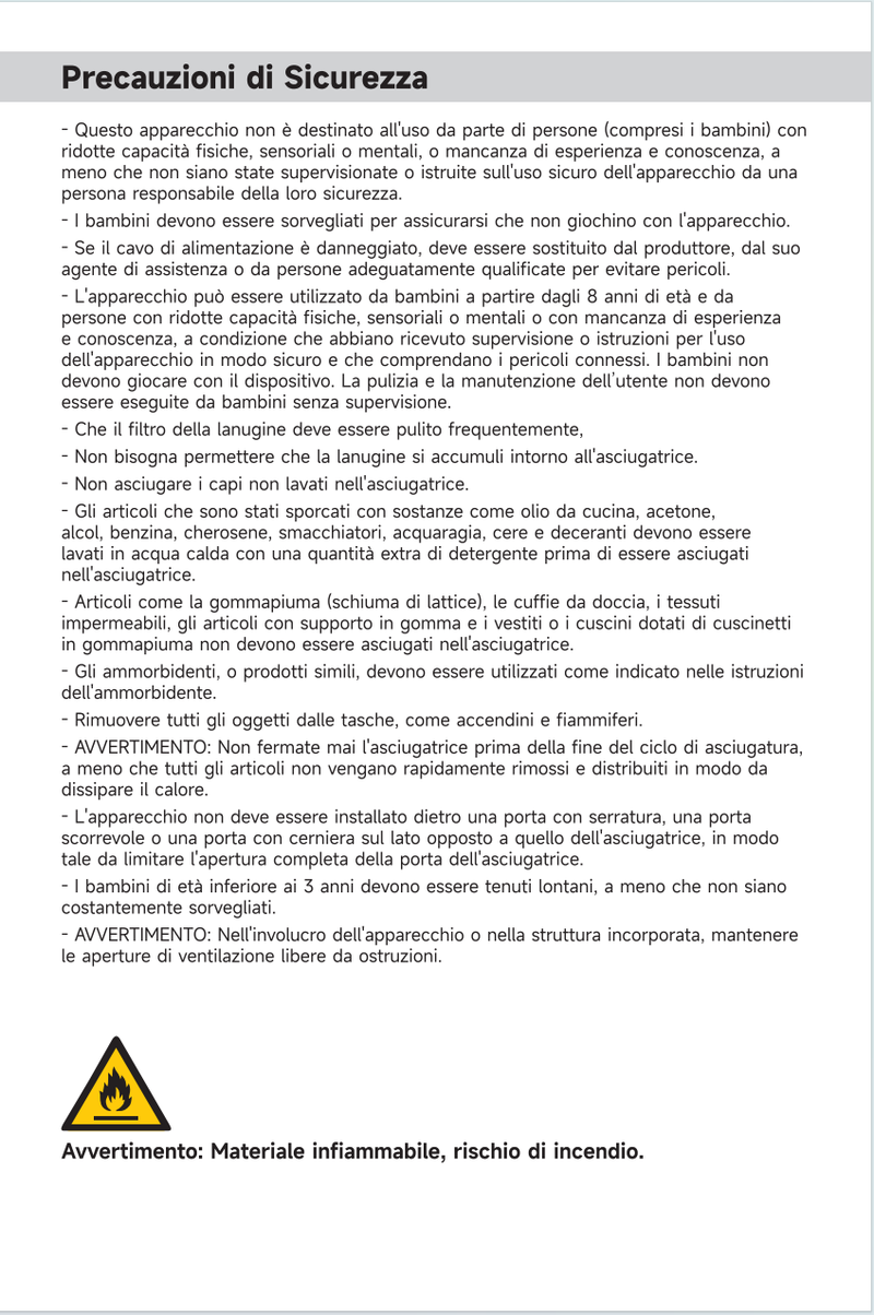 Avvertenze e informazioni sulla sicurezza