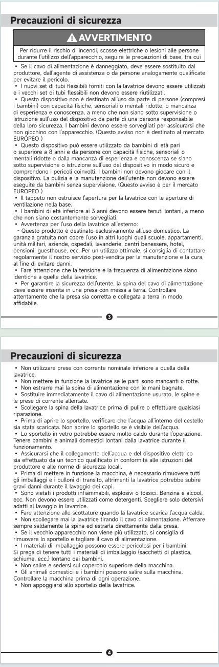 Avvertenze e informazioni sulla sicurezza