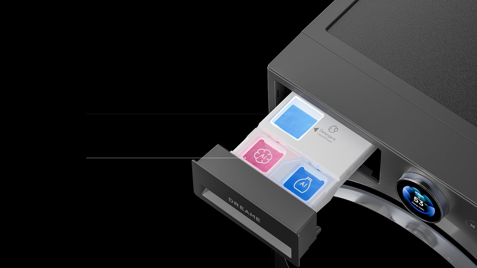 Dreame AI Inverter Washer L9 doppio dosaggio intelligente di detersivo e ammorbidente in modo automatico