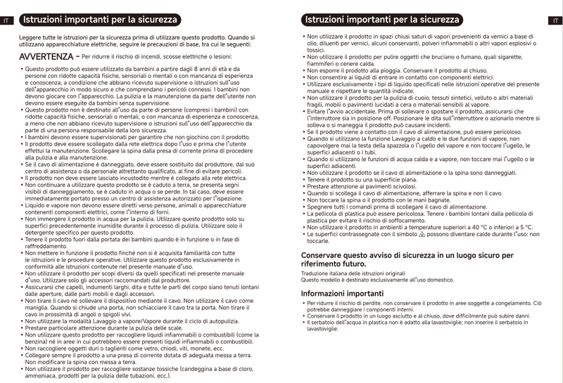 Avvertenze e informazioni sulla sicurezza