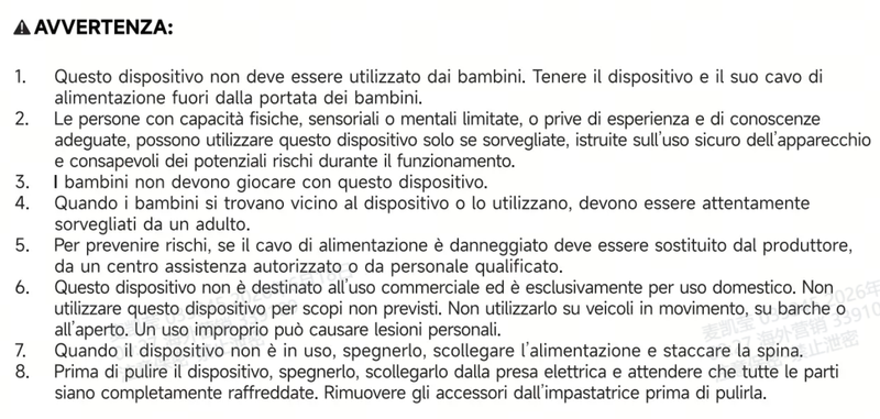 Avvertenze e informazioni sulla sicurezza