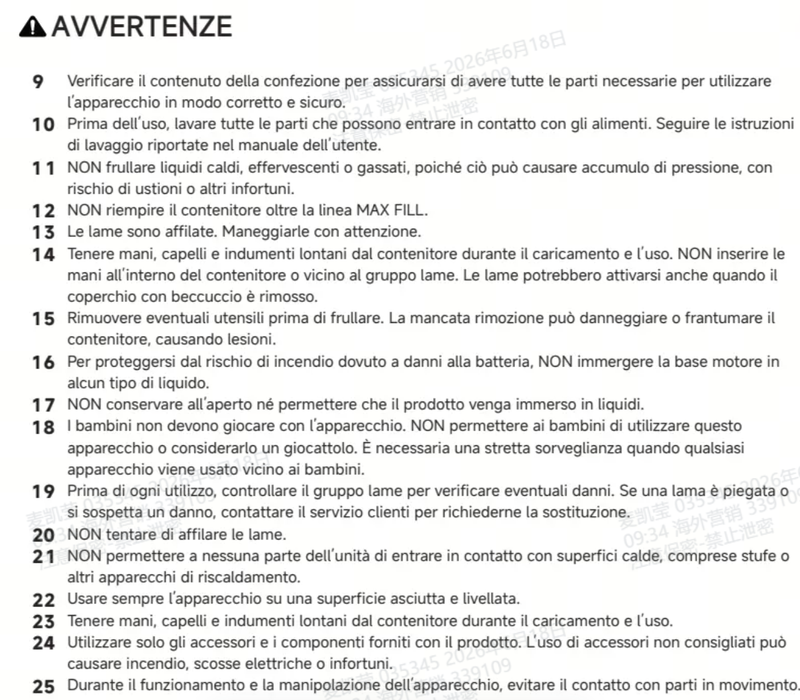Avvertenze e informazioni sulla sicurezza