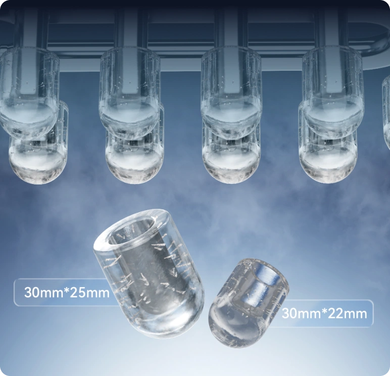 Macchina per ghiaccio Dreame Aura, due formati di ghiaccio bullet per adattarsi a ogni tipo di bevanda.