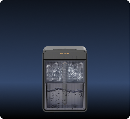 Macchina per ghiaccio Dreame Aura, serbatoio dell’acqua e cestello del ghiaccio indipendenti garantiscono ghiaccio sempre pulito e fresco.