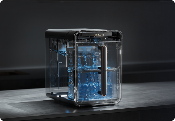 Macchina per ghiaccio Dreame Aura, modalità autopulente con un solo tasto per mantenere l’interno igienizzato senza sforzo.