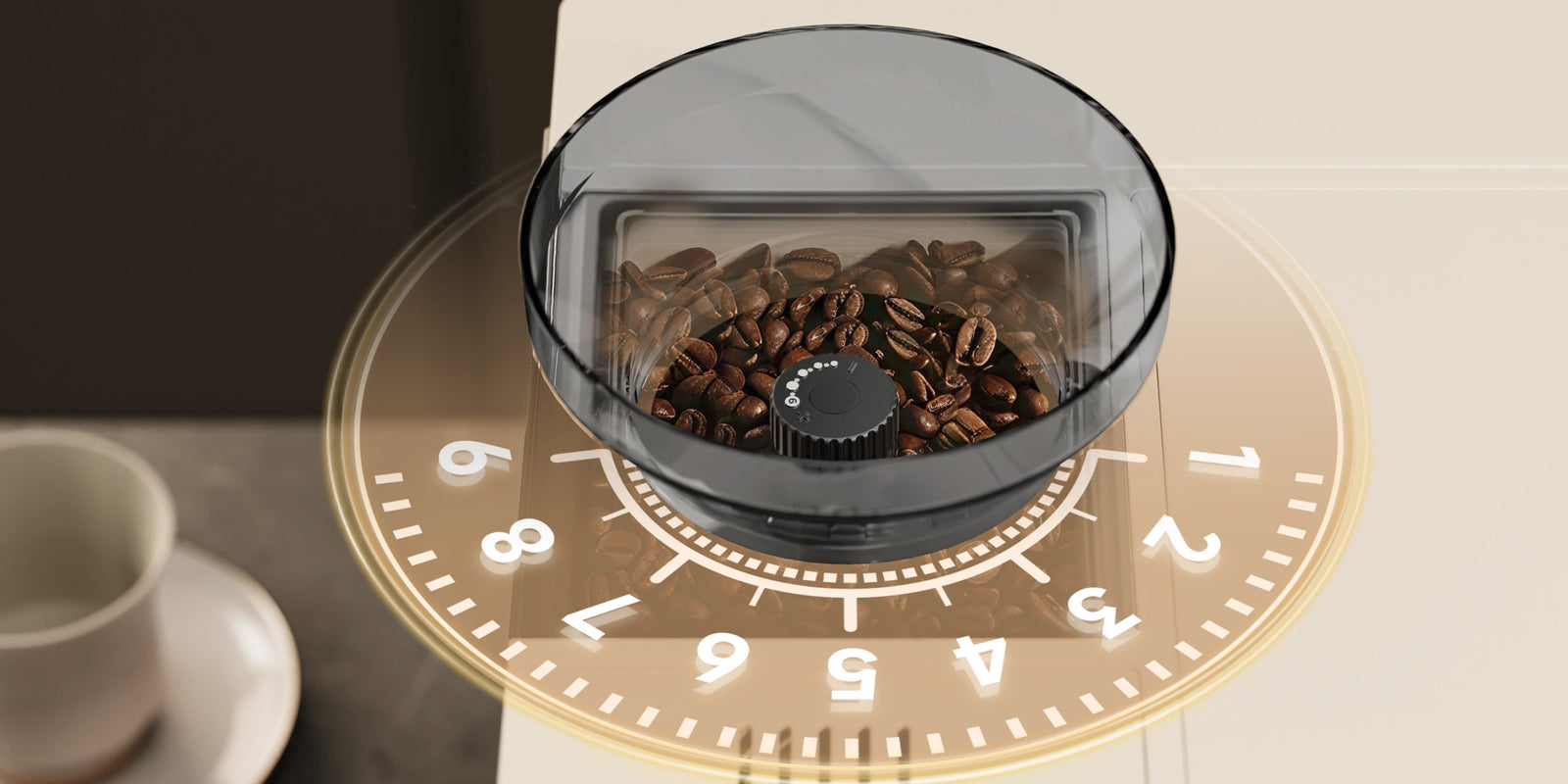 9 livelli di macinatura con <br class="coffeemas_c-pc-hide">dosaggio preciso*