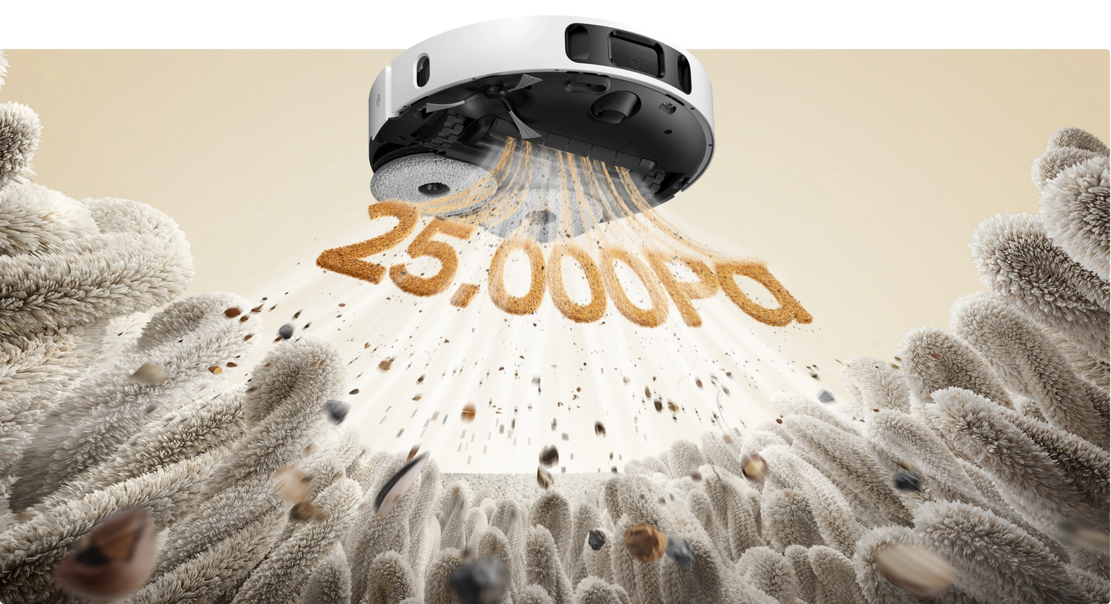 Aspirazione da 25.000 Pa per una pulizia <br class="d30u_c-pc-hide">più profonda