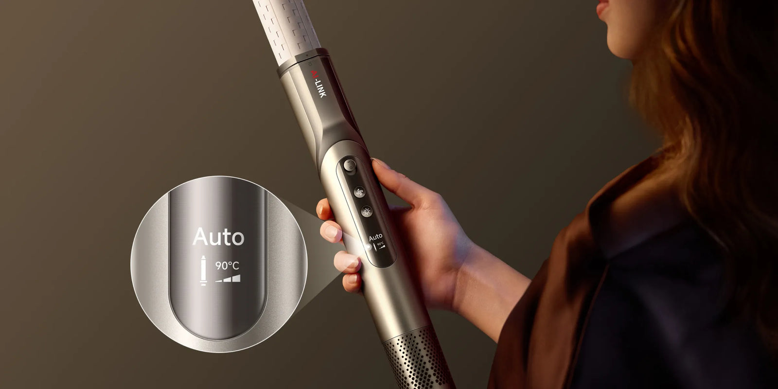 Asciugacapelli Dreame Dazzle con 3 impostazioni di temperatura e 3 modalità di flusso d’aria per styling su misura.
