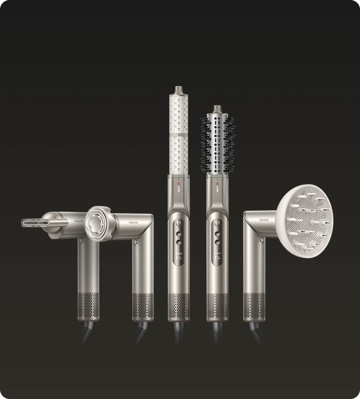 Asciugacapelli Dreame Dazzle con rilevamento intelligente della bocchetta per uno styling automatico.