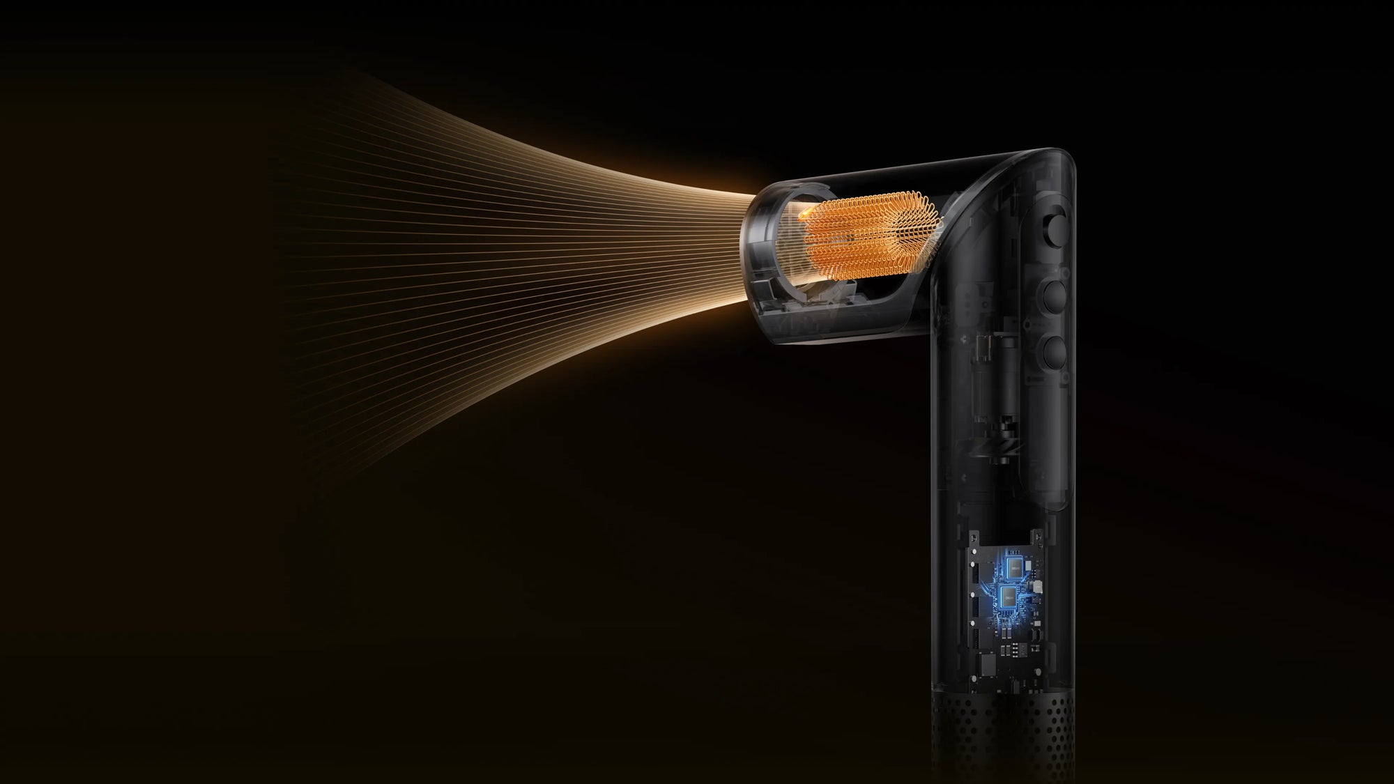 Asciugacapelli Dreame Dazzle con controllo della temperatura NTC per calore uniforme e protezione dal calore.
