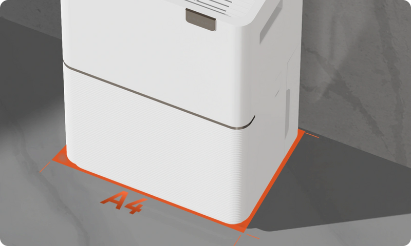 Ingombro ridotto, formato A4, <br class="dd20c-small-hide">compatto e salvaspazio