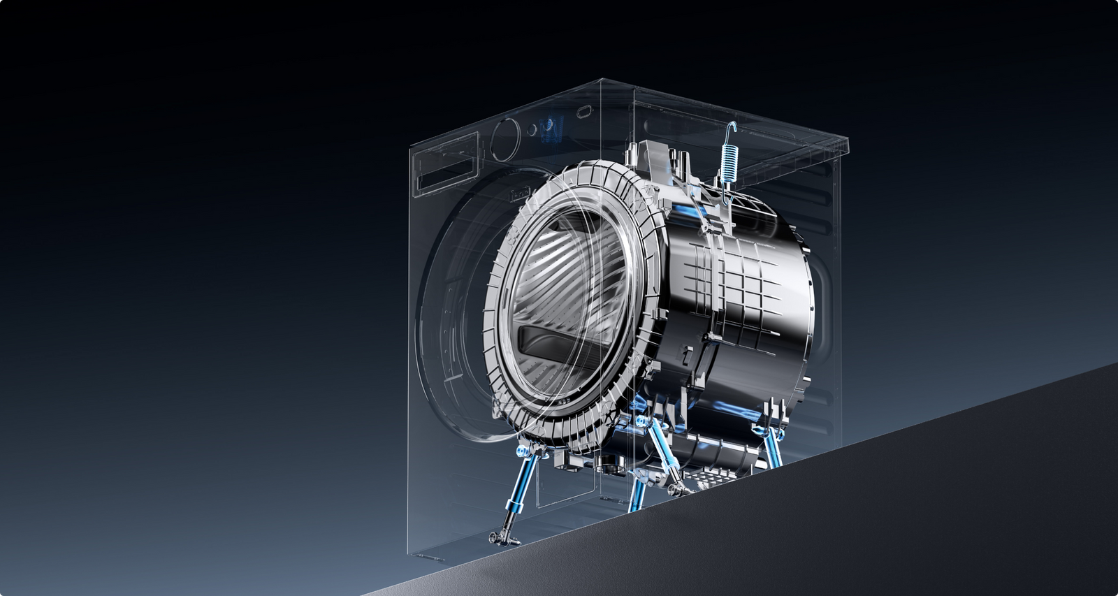Dreame AI Inverter Washer L9 sistema 7D antivibrazioni con 4 ammortizzatori 2 molle e algoritmo IA per uso silenzioso