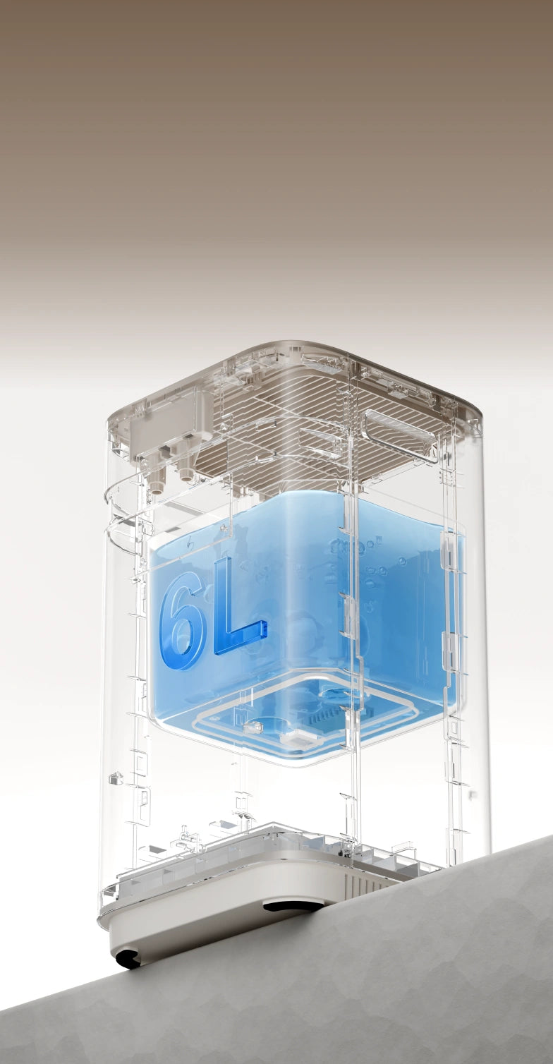 Ampio serbatoio dell’acqua da 6 L