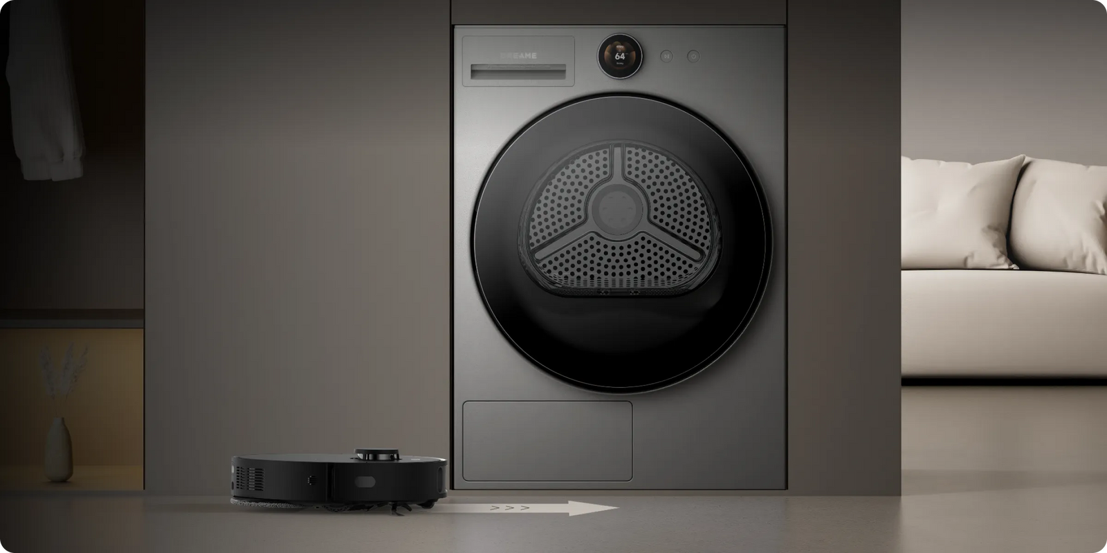 Dreame AI Dual Inverter Dryer L9 base compatibile robot aspirapolvere senza angoli ciechi né spazi inaccessibili