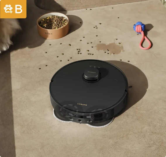 Soluzione per odori animali del robot aspirapolvere Dreame Matrix10 Pro Nero, a base vegetale, riduce odori da lettiere e incidenti.