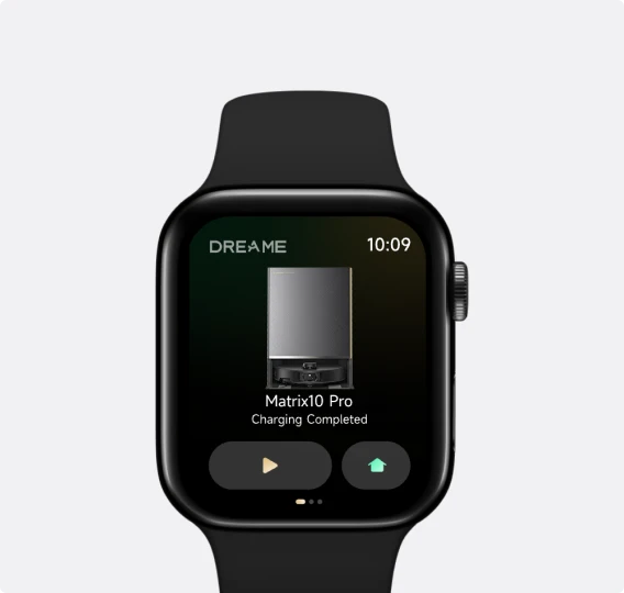 Robot aspirapolvere Dreame Matrix10 Pro controllabile da Apple Watch, avvia i programmi di pulizia con un tocco direttamente dal polso.