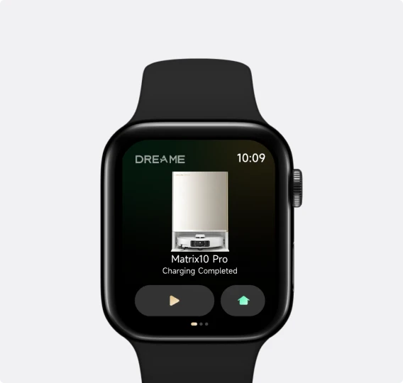 Robot aspirapolvere Dreame Matrix10 Pro controllabile da Apple Watch, avvia i programmi di pulizia con un tocco direttamente dal polso.