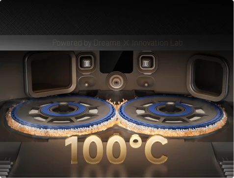 Auto-pulizia ThermoHub a 100 °C del robot aspirapolvere Dreame Matrix10 Pro Nero, riduce batteri e cattivi odori.