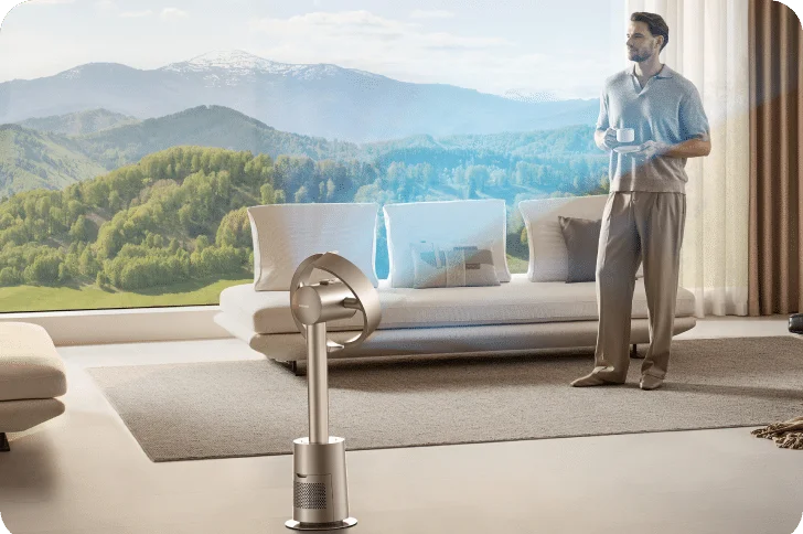 Il Dreame MF10 Ventilatore senza pale genera una brezza morbida e regolare che rinfresca senza le raffiche sgradevoli dei ventilatori tradizionali.