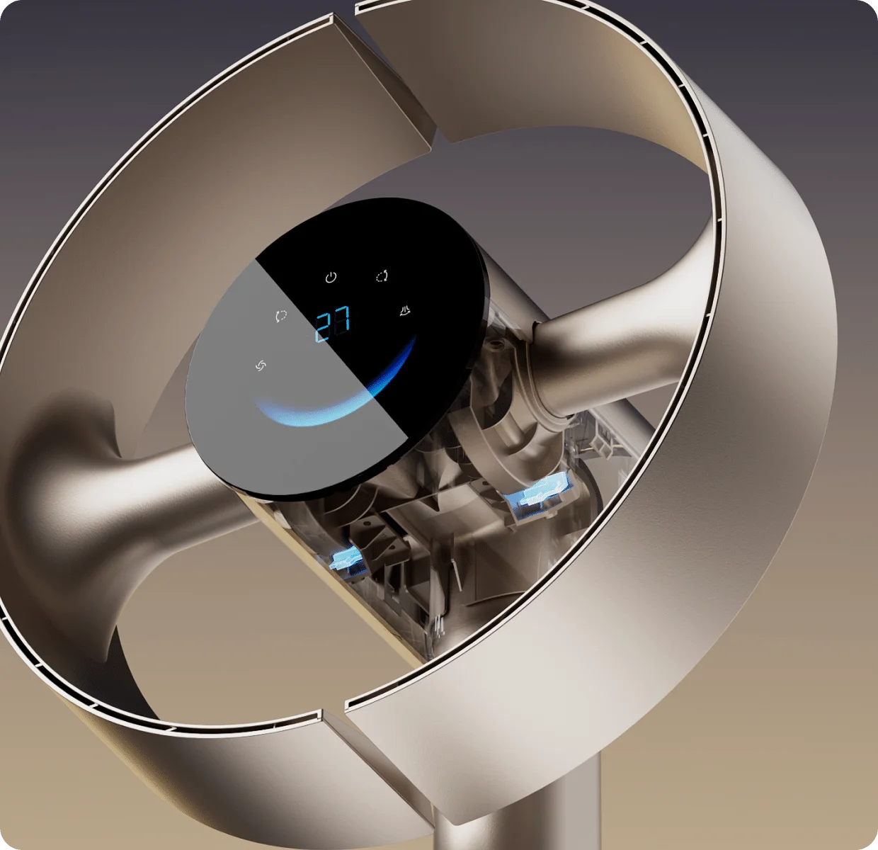 I sensori ottici ad alta sensibilità del Dreame MF10 Ventilatore senza pale mantengono le due alette perfettamente sincronizzate per un flusso stabile e continuo.
