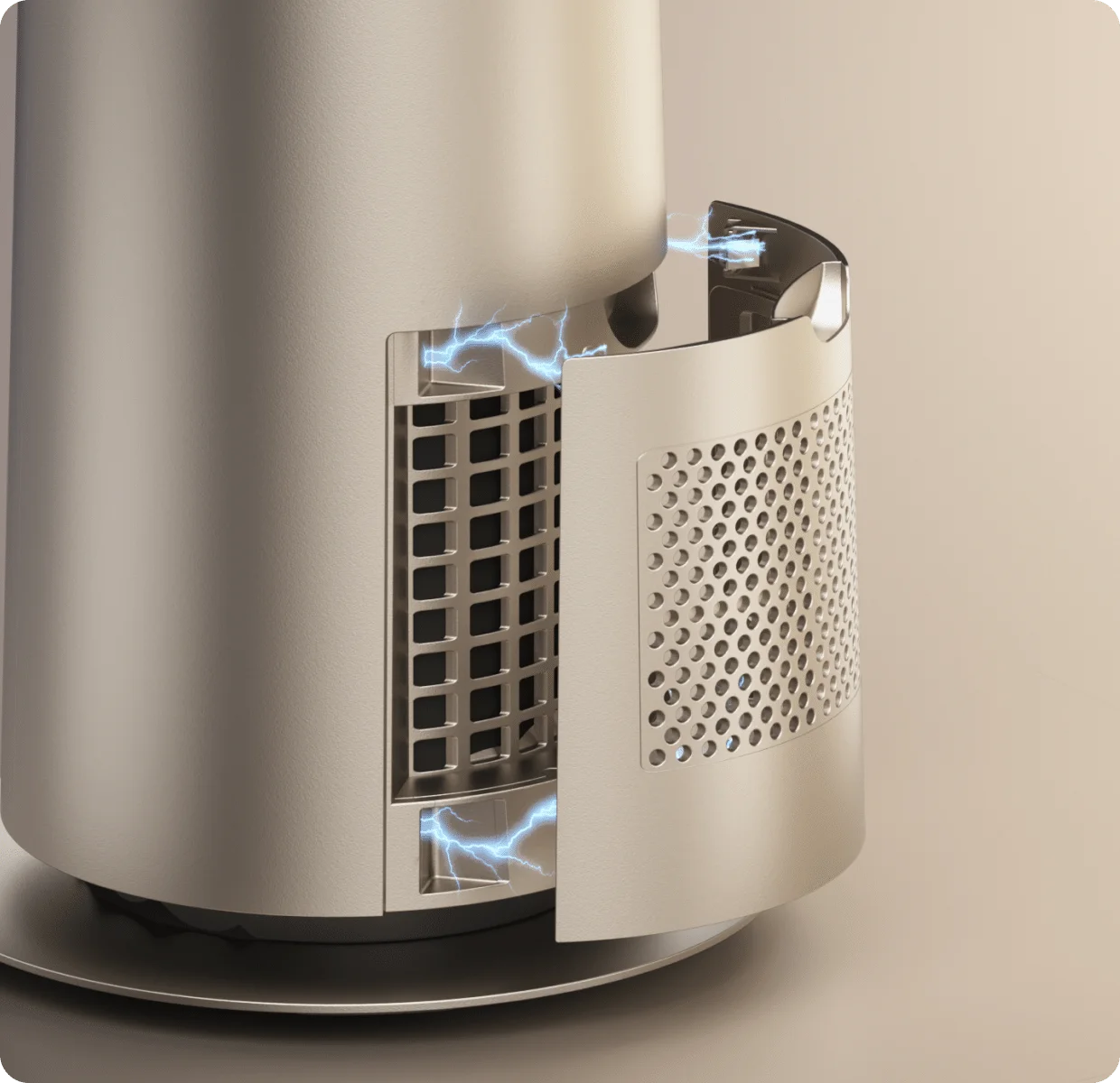 I sensori ottici ad alta sensibilità del Dreame MF10 Ventilatore senza pale mantengono le due alette perfettamente sincronizzate per un flusso stabile e continuo.