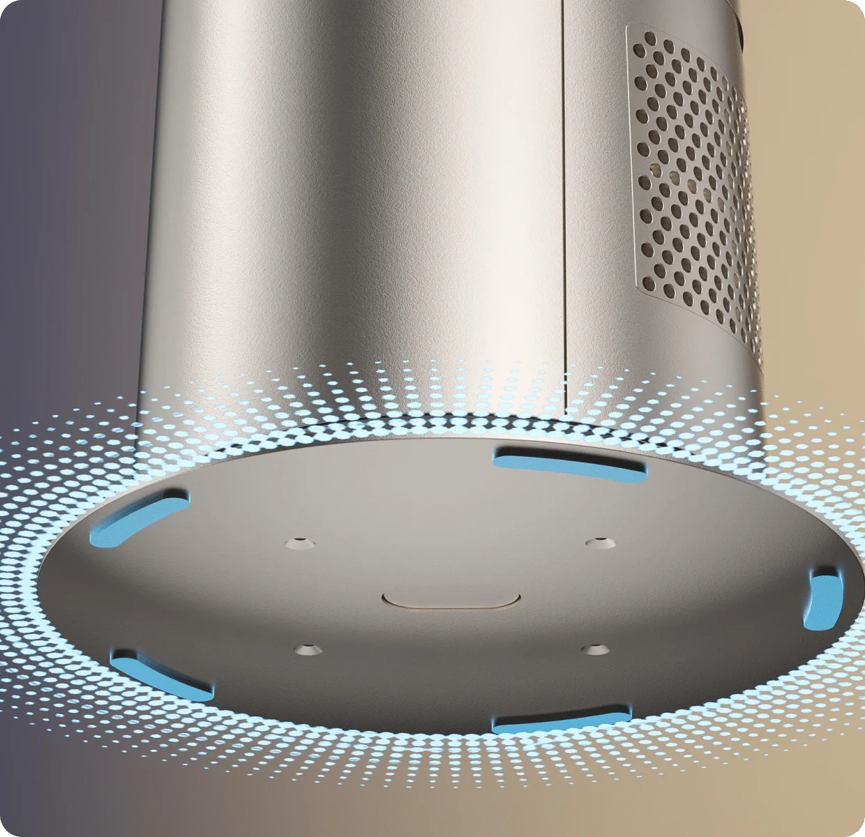 I nastri di guida curvi del Dreame MF10 Ventilatore senza pale indirizzano l'aria in modo uniforme riducendo le turbolenze per un funzionamento silenzioso ed efficiente.