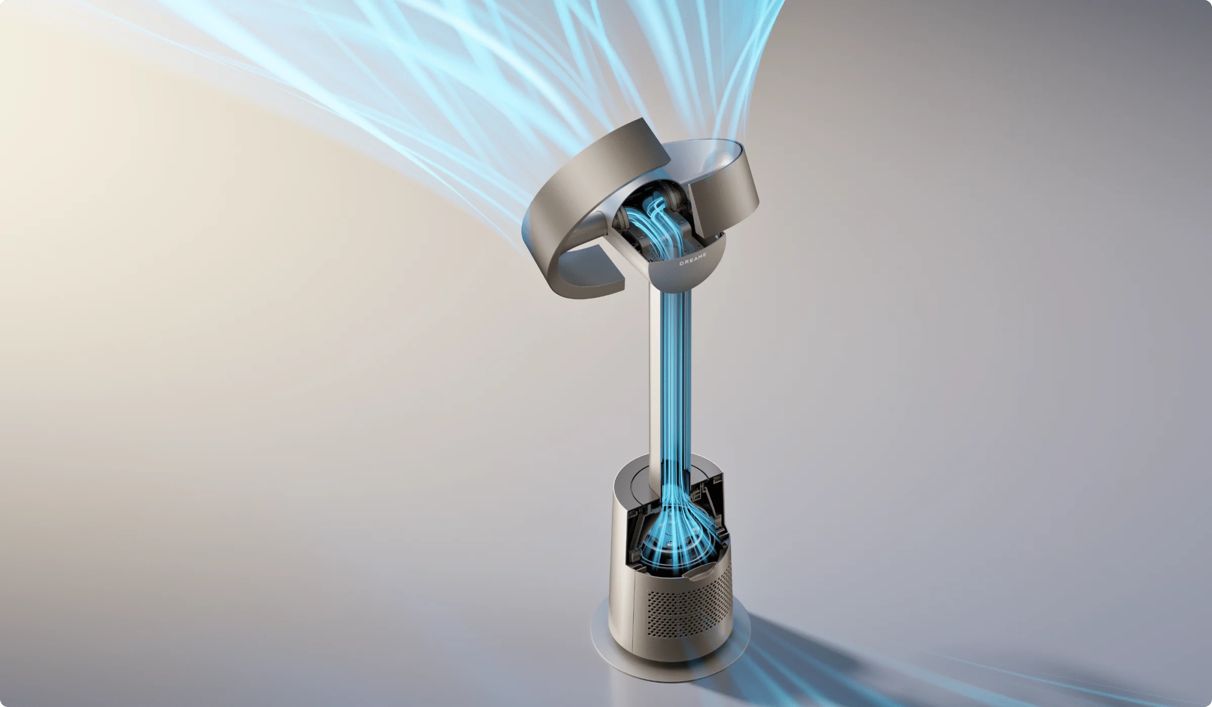 Il sistema VectorOrbit™ del Dreame MF10 Ventilatore senza pale guida ogni GyroWing™ sulla propria traiettoria 3D per la massima flessibilità del flusso.