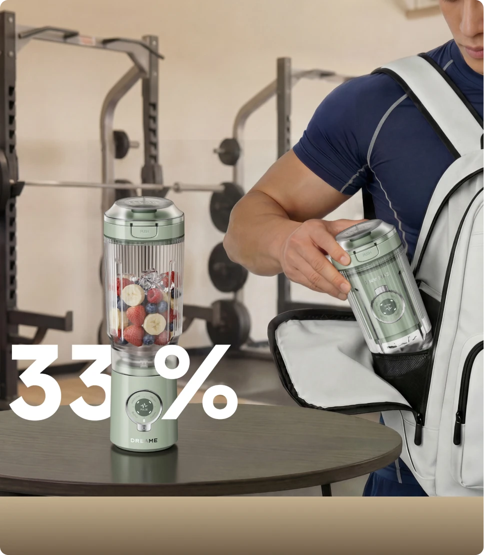 Dreame Portable Blender design Twist & Go più compatto del 33% perfetto per chi pratica sport