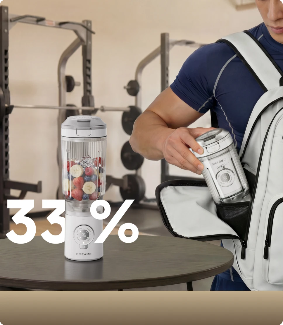 Dreame Portable Blender design Twist & Go più compatto del 33% perfetto per chi pratica sport