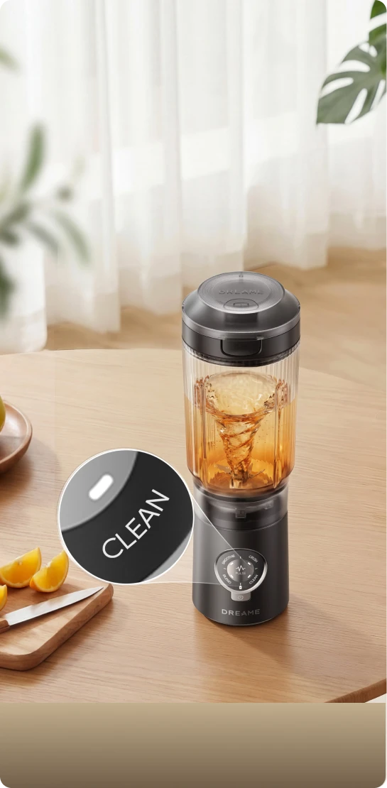 Modalità autopulente di Dreame Portable Blender per una pulizia profonda e veloce dopo ogni uso