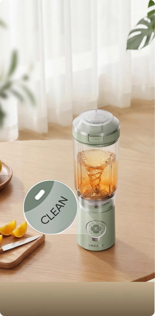 Modalità autopulente di Dreame Portable Blender per una pulizia profonda e veloce dopo ogni uso