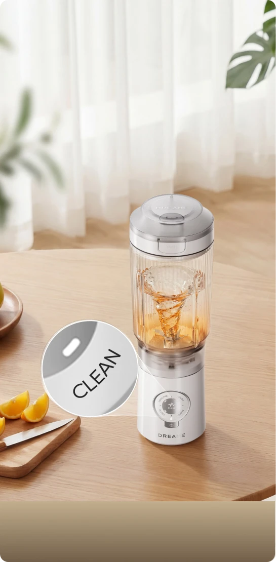 Modalità autopulente di Dreame Portable Blender per una pulizia profonda e veloce dopo ogni uso