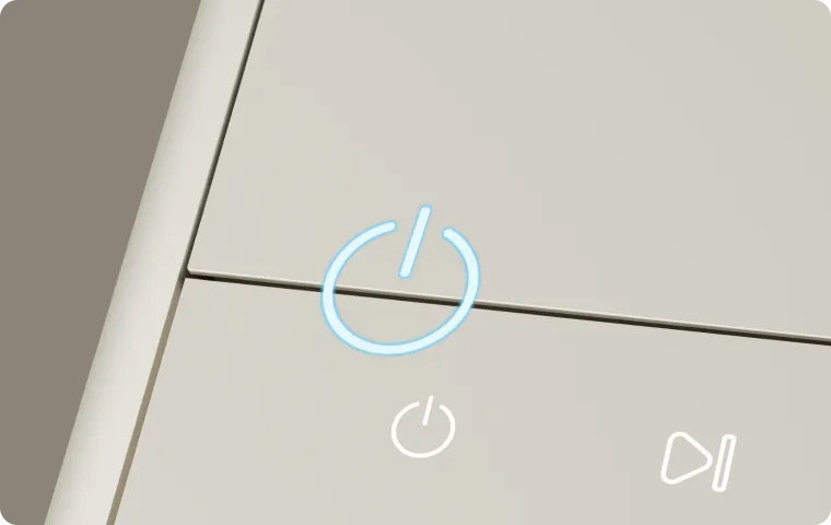 Il tasto di accensione/spegnimento illuminato del Dreame SF25 WiFi consente di accendere e spegnere il dispositivo con una semplice pressione.