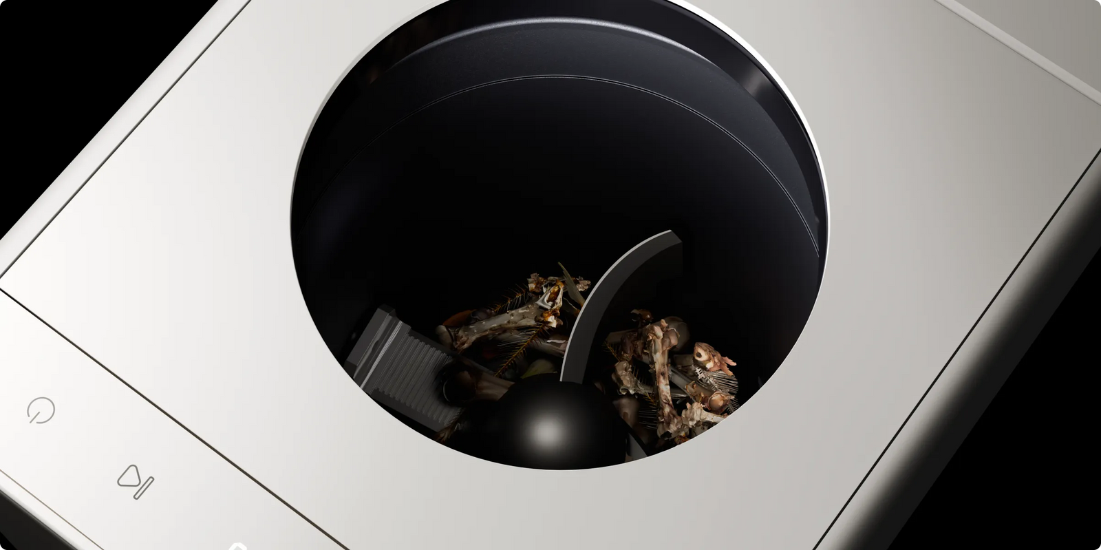Il vetro deumidificante del Dreame SF25 WiFi tritarifiuti rimane sempre privo di condensa, permettendo di vedere chiaramente il ciclo di lavorazione in corso.