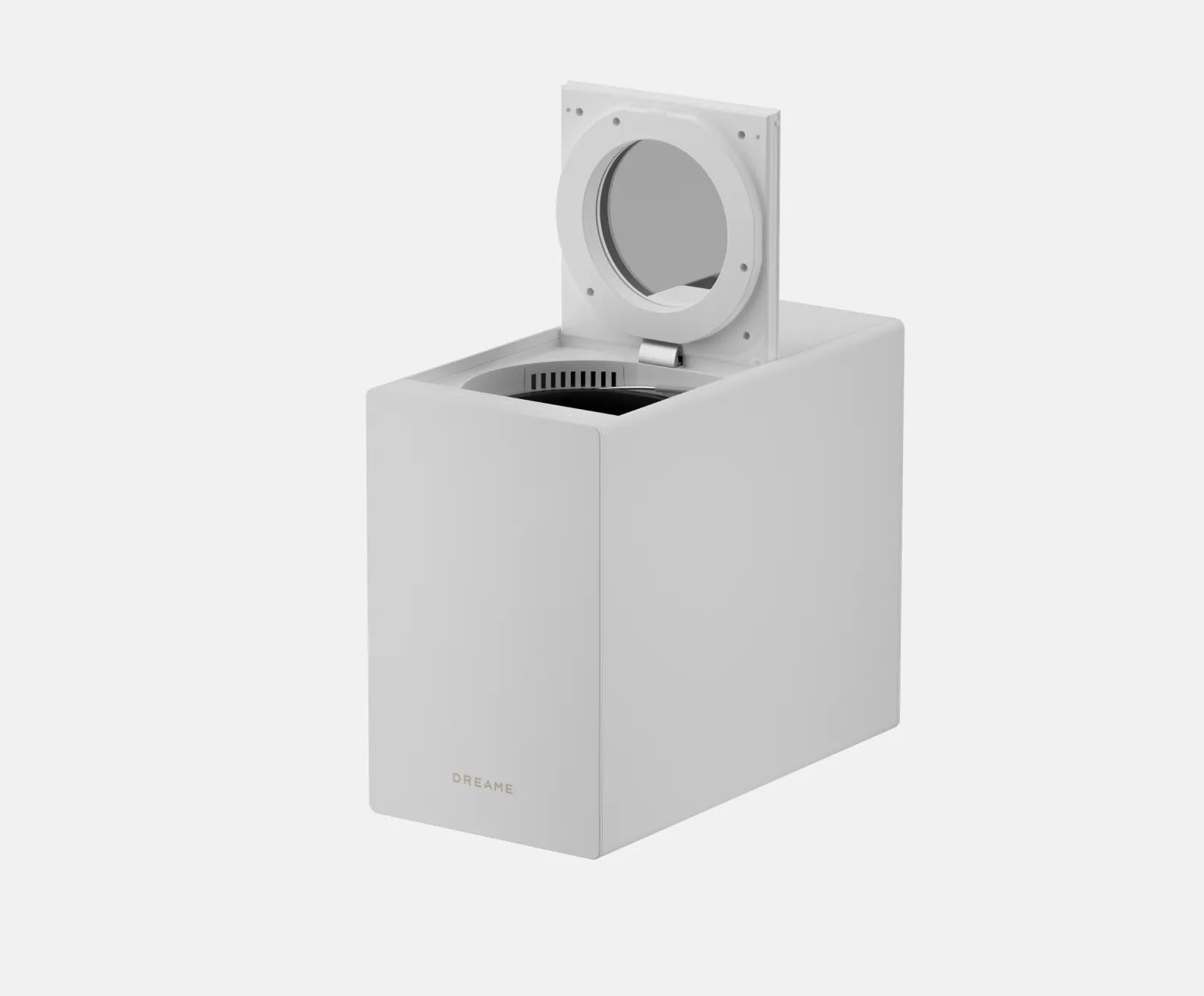 Il corpo principale del Dreame SF25 WiFi con coperchio aperto mostra la finestra luminosa e la camera di asciugatura interna.