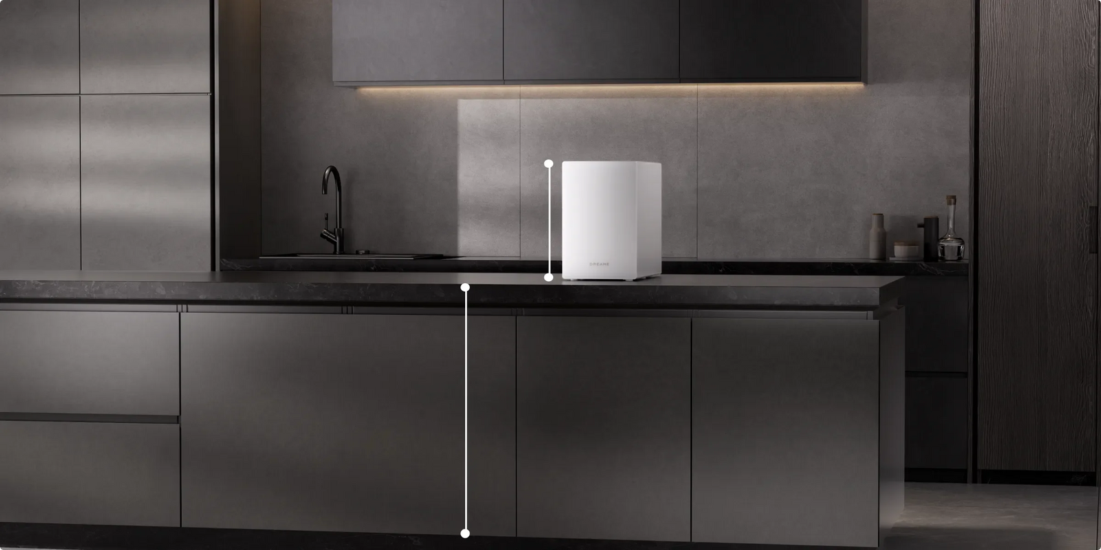 Con i suoi 30,5 cm di altezza il Dreame SF25 WiFi si adatta alla maggior parte dei piani di lavoro da 89 cm, consentendo un utilizzo ergonomico senza doversi chinare.