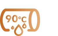 Lavaggio a 90 °C* con acqua calda pulita
