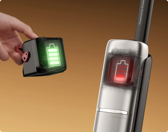 Batteria rimovibile Batterie sostituibili per una pulizia non‑stop